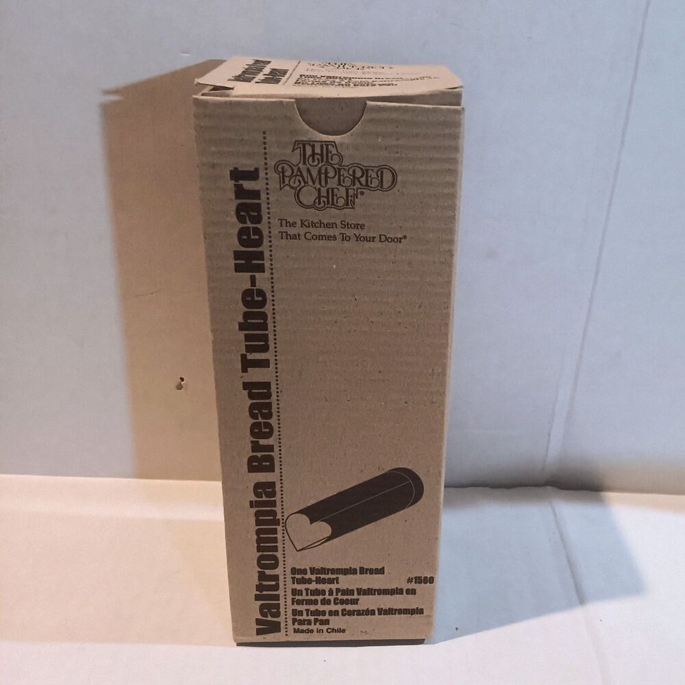 Vtg Pampered Chef Valtrompia Bread Tube-Heart-Tinned Steel-90s-Discountinued-NEW